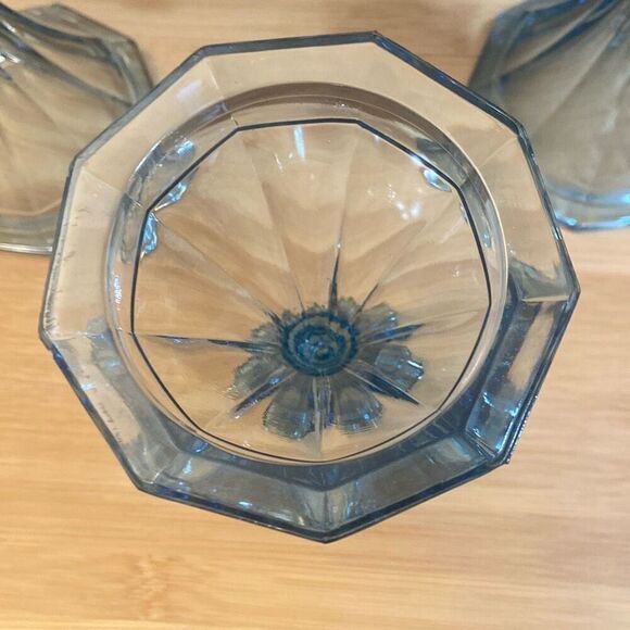 Vintage Set of 3 Glass Fostoria Virginia Light Blue Candlestick Holders - Picture 8 of 10